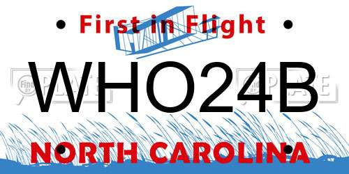 WHO24B North Carolina License Plate