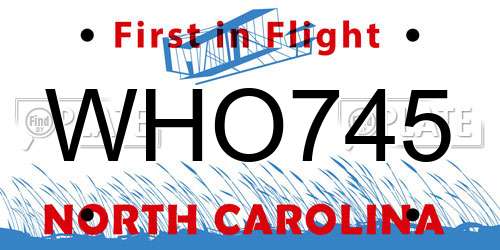 WHO745 North Carolina License Plate