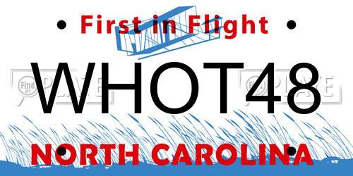 WHOT48 North Carolina License Plate