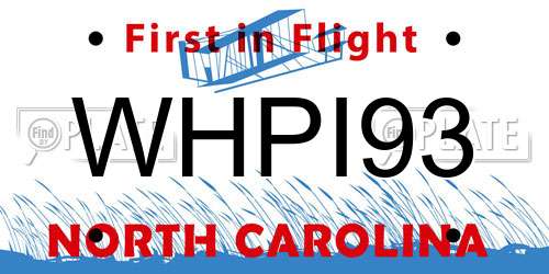 WHPI93 North Carolina License Plate