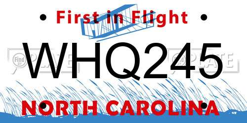 WHQ245 North Carolina License Plate