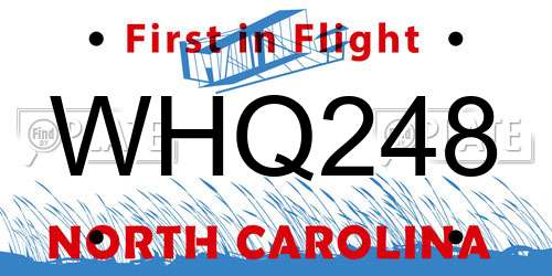 WHQ248 North Carolina License Plate