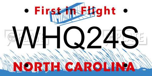 WHQ24S North Carolina License Plate
