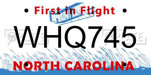WHQ745 North Carolina License Plate