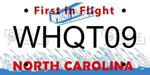 WHQT09 North Carolina License Plate