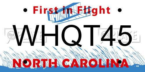 WHQT45 North Carolina License Plate