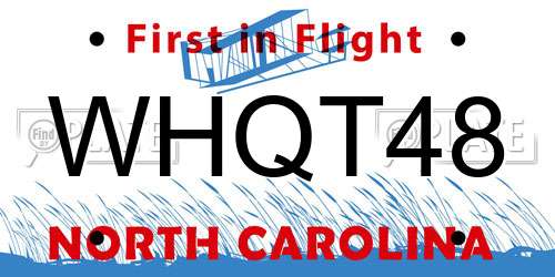 WHQT48 North Carolina License Plate
