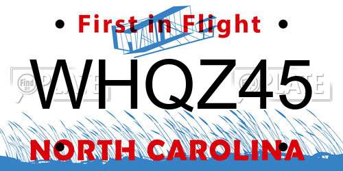 WHQZ45 North Carolina License Plate