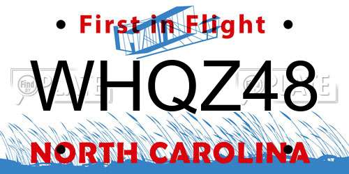 WHQZ48 North Carolina License Plate