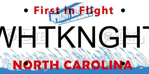 WHTKNGHT North Carolina License Plate