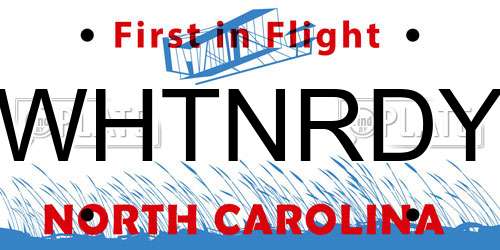 WHTNRDY North Carolina License Plate