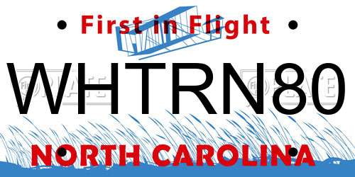 WHTRN80 North Carolina License Plate
