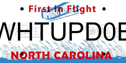 WHTUPD0E North Carolina License Plate