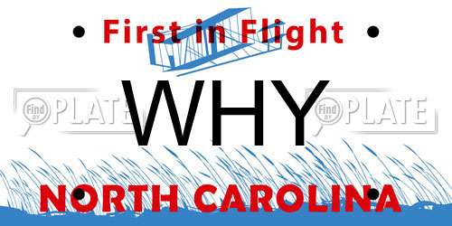 WHY North Carolina License Plate