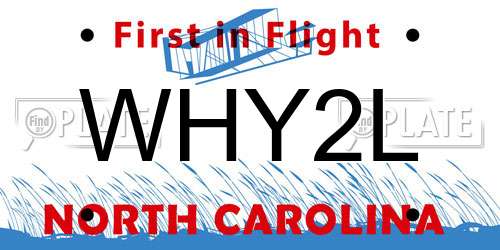 WHY2L North Carolina License Plate