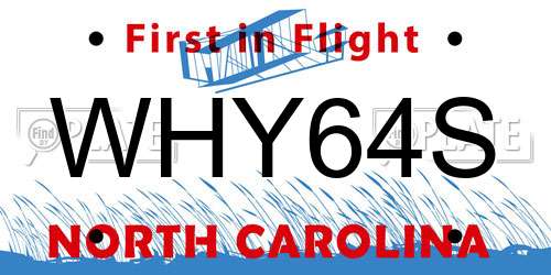 WHY64S North Carolina License Plate