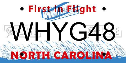 WHYG48 North Carolina License Plate