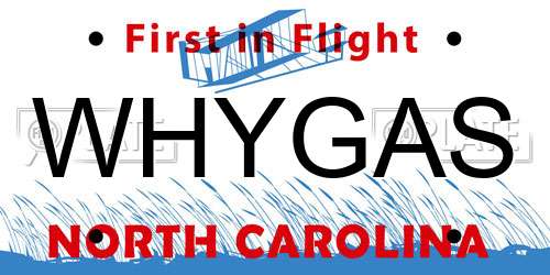 WHYGAS North Carolina License Plate