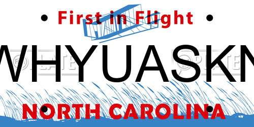 WHYUASKN North Carolina License Plate