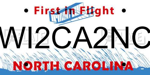 WI2CA2NC North Carolina License Plate
