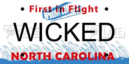 WICKED North Carolina License Plate