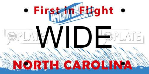 WIDE North Carolina License Plate