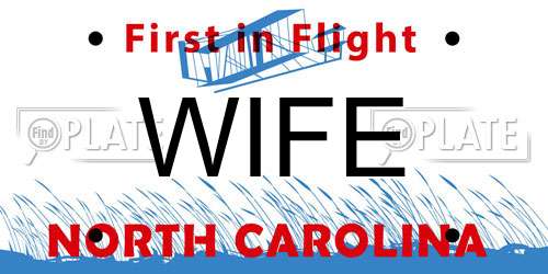 WIFE North Carolina License Plate