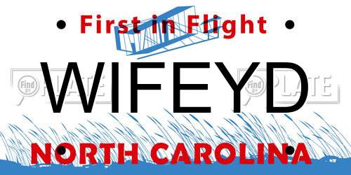 WIFEYD North Carolina License Plate