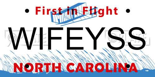WIFEYSS North Carolina License Plate
