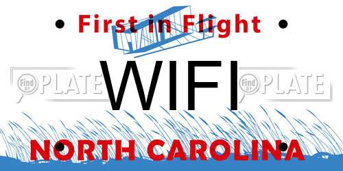 WIFI North Carolina License Plate