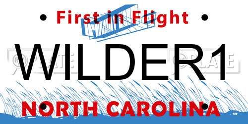WILDER1 North Carolina License Plate