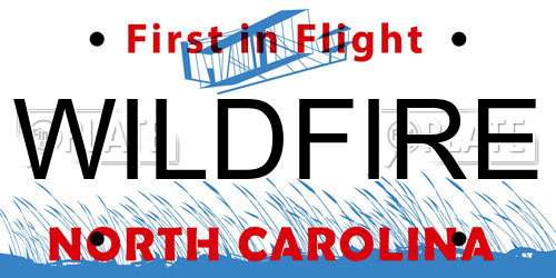 WILDFIRE North Carolina License Plate