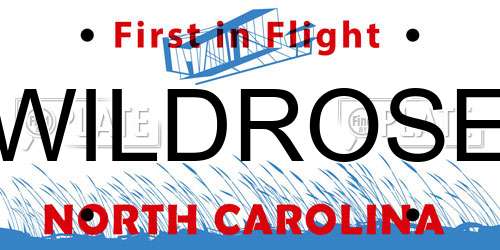 WILDROSE North Carolina License Plate