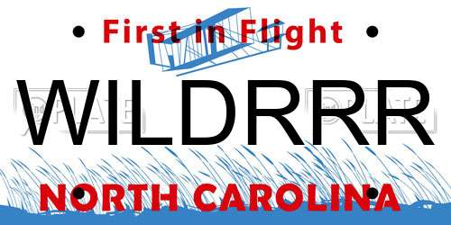 WILDRRR North Carolina License Plate
