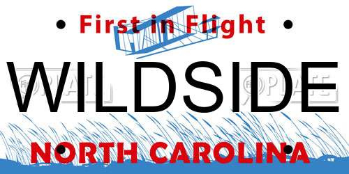 WILDSIDE North Carolina License Plate