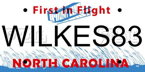 WILKES83 North Carolina License Plate