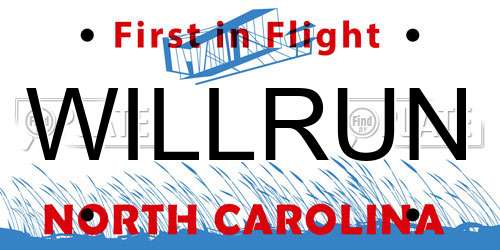 WILLRUN North Carolina License Plate