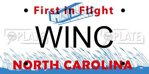 WINC North Carolina License Plate