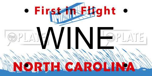 WINE North Carolina License Plate