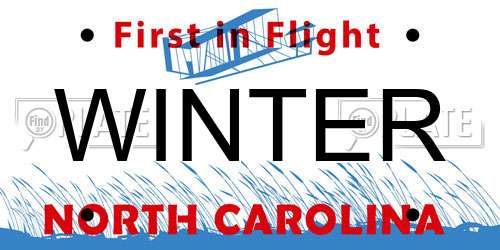WINTER North Carolina License Plate