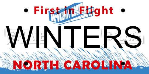 WINTERS North Carolina License Plate