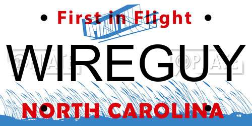 WIREGUY North Carolina License Plate