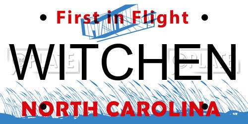 WITCHEN North Carolina License Plate