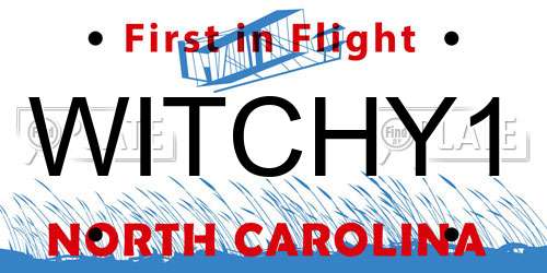 WITCHY1 North Carolina License Plate
