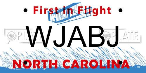 WJABJ North Carolina License Plate
