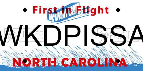 WKDPISSA North Carolina License Plate
