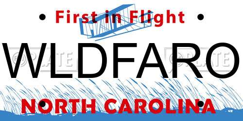 WLDFARO North Carolina License Plate