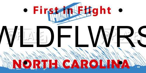 WLDFLWRS North Carolina License Plate