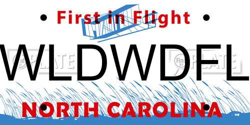 WLDWDFL North Carolina License Plate