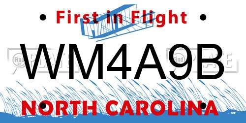 WM4A9B North Carolina License Plate